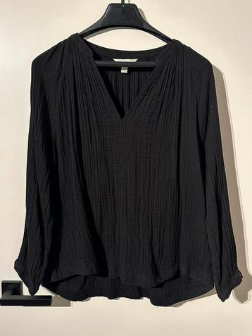 H&M - zwarte mousseline blouse | maat XS/S beschikbaar voor biedingen