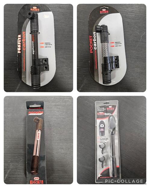 Barbieri fietspomp, 4 verschill. alu of carbon fiber, nieuw, Fietsen en Brommers, Fietsaccessoires | Fietspompen, Nieuw, Ophalen of Verzenden
