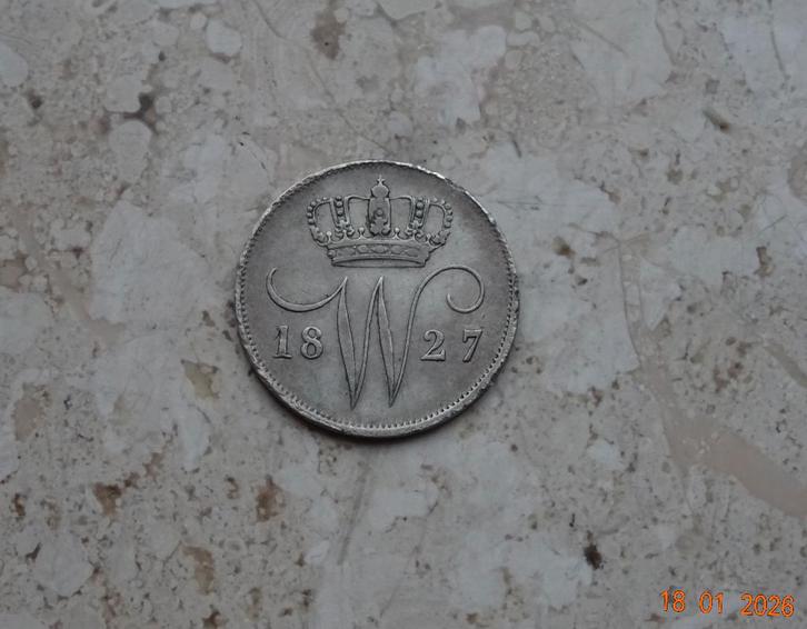 10 cent 1827U, Postzegels en Munten, Munten | Nederland, Losse munt, 10 cent, Koningin Wilhelmina, Zilver, Verzenden
