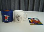 Blik, mok, ansichtkaart Olivier B. Bommel, 3 stuks in 1 koop, Ophalen, Olivier B, Bommel en Tom Poes, Gebruikt, Gebruiksvoorwerp