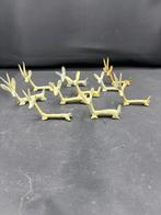 9 bronzen messenleggers. West Afrika., Ophalen of Verzenden