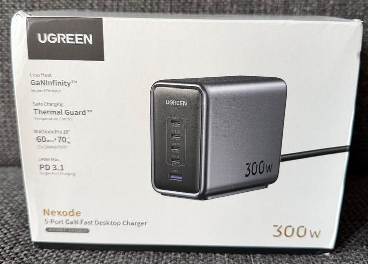 Nieuwe UGREEN Nexode 300W USB-C lader 5 poorts, Computers en Software, Dockingstations, Nieuw, Docking station, Ophalen of Verzenden