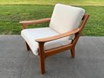 Fauteuil Juul Kristensen, totaal gerestaureerd., Huis en Inrichting, Fauteuils, Ophalen, Hout, Vintage mid century design, 75 tot 100 cm