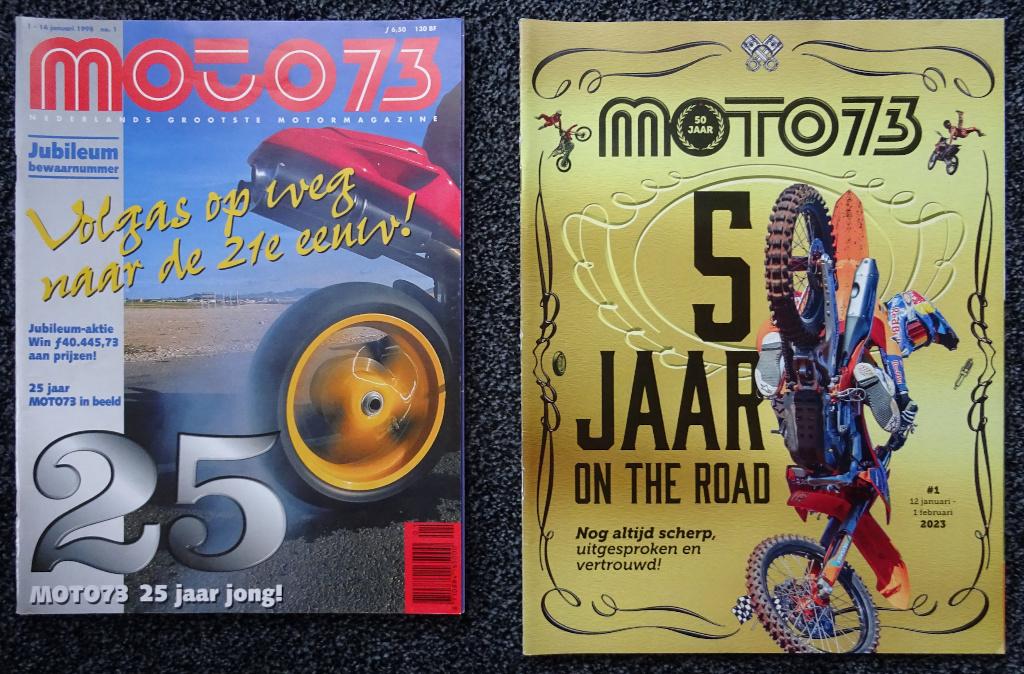 2x Moto73 Jubileum nummer, Boeken, Motoren, Gelezen, Algemeen, Ophalen of Verzenden