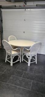 te koop ronde tafel en 4 stoelen, Gebruikt, Ophalen