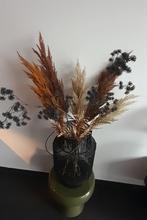 Zgan grote vaas met pluimen en bloemen, Ophalen, Zo goed als nieuw