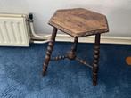 Bijzettafeltje hout, kralenpootjes, antiek, zeshoekig, Minder dan 55 cm, Gebruikt, Overige vormen, Hout