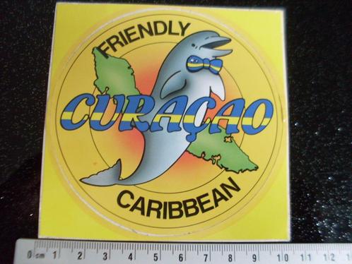 sticker friendly curacao caribbean logo dolfijn vintage, Verzamelen, Stickers, Zo goed als nieuw, Overige typen, Verzenden