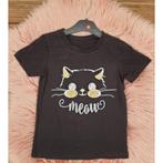 T-shirt poes "meow" - zwart/goud/wit mt 170/176., Kinderen en Baby's, Kinderkleding | Maat 176, Meisje, Nieuw, Ophalen of Verzenden