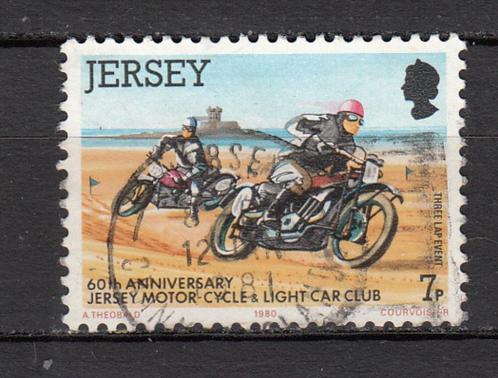 Jersey UK met motorrijders 1980 Motorclub, Postzegels en Munten, Postzegels | Europa | UK, Gestempeld, Verzenden