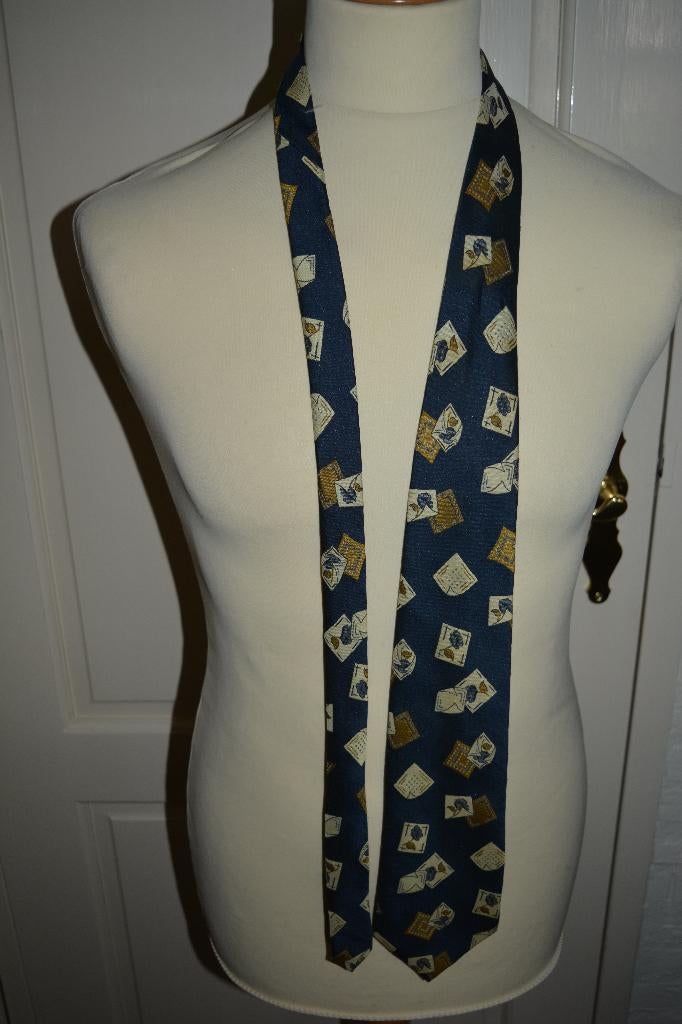 grappige stropdas met patroon, Ophalen of Verzenden, Zo goed als nieuw, Blauw, Met patroon