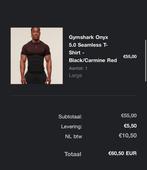 Gymshark Onyx 5.0 t shirt maat L black red, Kleding | Heren, Sportkleding, Maat 52/54 (L), Nieuw, Ophalen of Verzenden, Algemeen