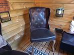 Riviera maison dining wing chair 2x, Ophalen, Gebruikt, 50 tot 75 cm, Leer