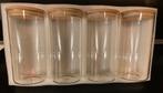 Nieuw 4 glazen voorraadpotten 1200 ml met bamboedeksel, Ophalen, Nieuw, Glas, Pot, Bus of Blik