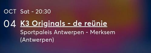 K3 Reünie - 1 ticket - Antwerpen - 04-10, Tickets en Kaartjes, Concerten | Pop, Eén persoon, Oktober