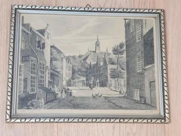 gezicht Nieuwe kerk Den Haag Kranestraat W d M r 1780 beschikbaar voor biedingen