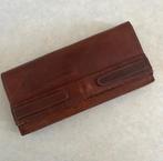 Enveloppe Tas Clutch Vintage Stevig Rund Leer Roest Bruin, Ophalen of Verzenden, Zo goed als nieuw, Bruin, Avondtasje