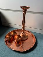 Rose goud Kandelaar Set met Schaal, Huis en Inrichting, Ophalen, Overige materialen, Gebruikt, Overige kleuren