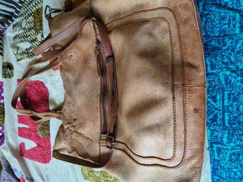 leren tas, Sieraden, Tassen en Uiterlijk, Tassen | Damestassen, Gebruikt, Bruin, Ophalen of Verzenden