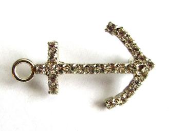 Prachtige Anker broche hanger vol helder kristal beschikbaar voor biedingen