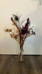 Vaas met boeket droogbloemen, Ophalen of Verzenden, Zo goed als nieuw