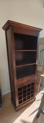 Teak houten wijnkast, Huis en Inrichting, Ophalen, Teakhout, 50 tot 100 cm, Zo goed als nieuw