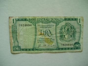 1383. Malta, 1 lira 1967(1973) Map of Malta. beschikbaar voor biedingen