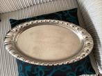 Vintage art-deco presenteer schaal,zilverkleur en gehamerd., Ophalen of Verzenden