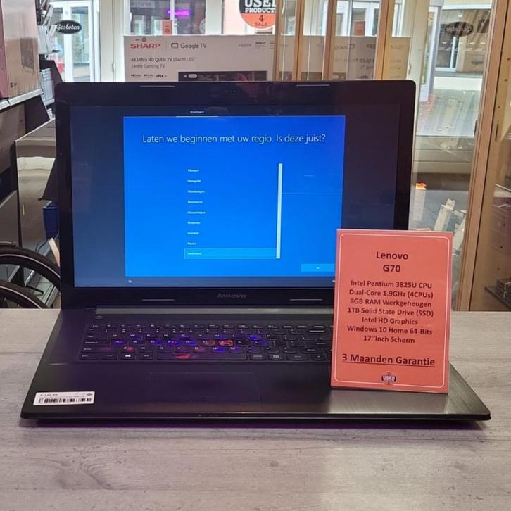 Lenovo G70 Pentium 3825U 8GB/1TB SSD Win 10 Home, Computers en Software, Windows Laptops, Gebruikt