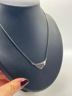 A605 Prachtige zilveren ketting met opaal hanger, Ophalen of Verzenden, Met edelsteen, X, Zilver