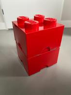 2 stuks Lego opbergboxen Brick 4, stapelbaar, rood, IZGST, Ophalen of Verzenden, Zo goed als nieuw, Lego