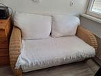 Superleuk, rieten bankje met kussens en kleedje!, Ophalen, Gebruikt, Minder dan 75 cm, Tweepersoons