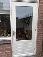 Houten buitendeur met dubbelglas, Ophalen, Gebruikt, 80 tot 100 cm, Buitendeur