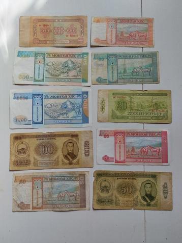 Set Mongoolse bankbiljetten