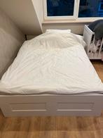 Ikea brimnes bed 140x200 - zondagochtend ophalen, Ophalen, Wit, 140 cm, Zo goed als nieuw