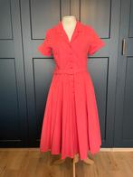 Vintage look jurk van Collectif Vintage, koraalroze maat S/M, Ophalen of Verzenden, Onder de knie, Roze, Zo goed als nieuw