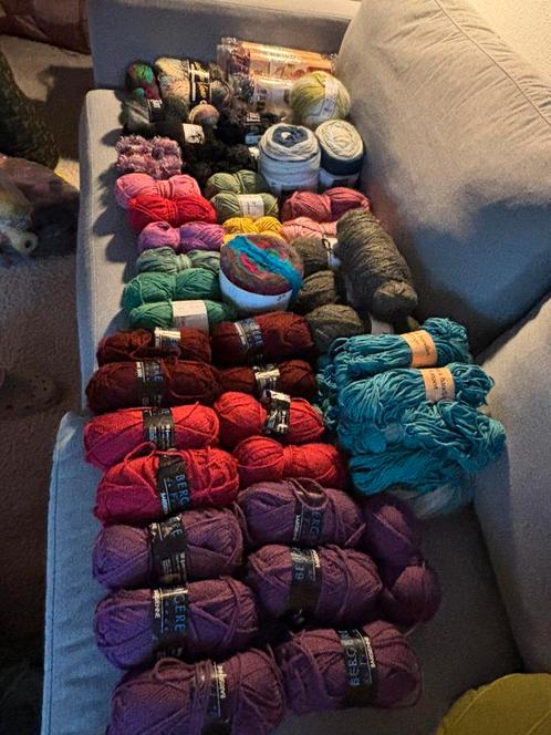 Verzameling wol en n beetje katoen, Hobby en Vrije tijd, Breien en Haken, Zo goed als nieuw, Breien of Haken, Wol of Garen, Ophalen of Verzenden