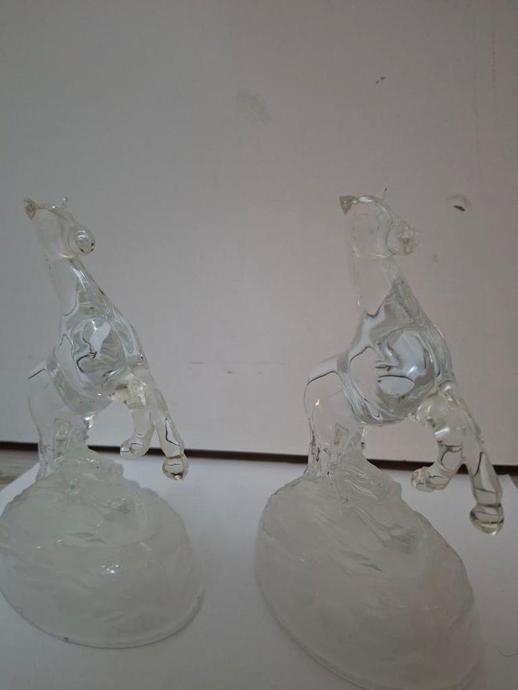Glazen Paarden Beelden - Set van 2, Antiek en Kunst, Antiek | Glas en Kristal, Ophalen
