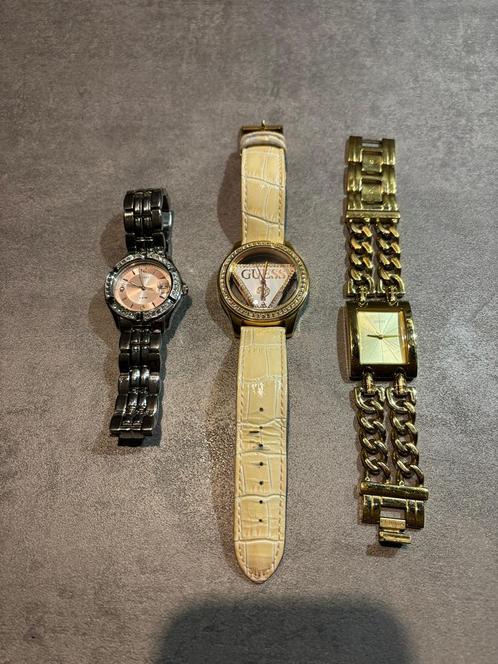 Guess dames horloges, Sieraden, Tassen en Uiterlijk, Horloges | Dames, Gebruikt, Staal, Leer, Ophalen of Verzenden