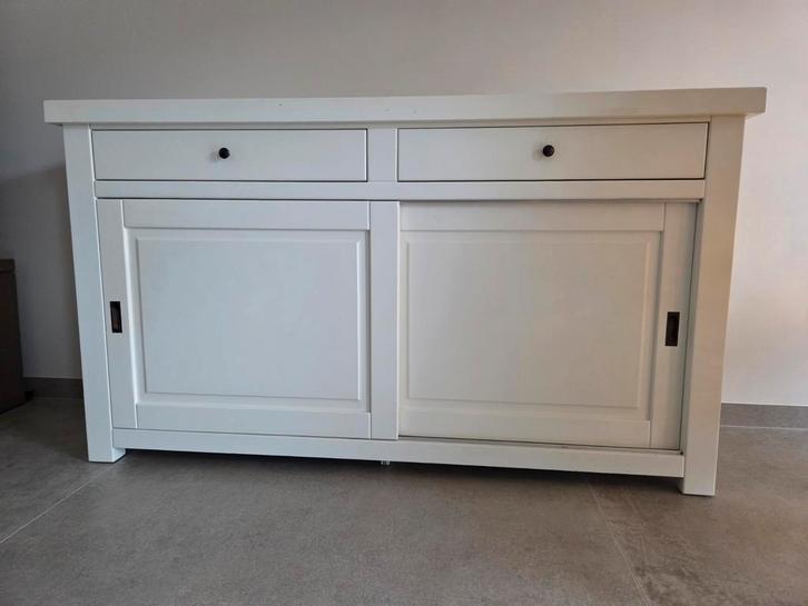 Witte Dressoir met Schuifdeuren 160 lang 90 hoog en 50 diep., Huis en Inrichting, Kasten | Dressoirs, Gebruikt, 150 tot 200 cm