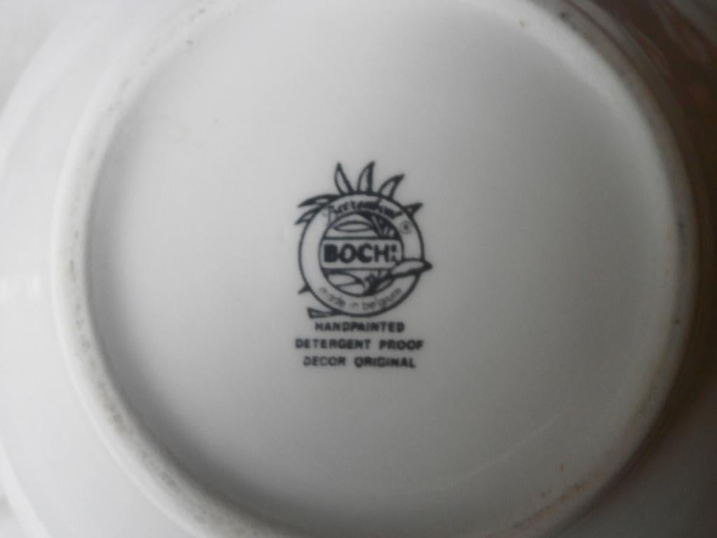 2 Mooie Boerenbont stelletjes, compleet met potten, zgst., Overige typen, Ophalen of Verzenden, Zo goed als nieuw, Overige stijlen