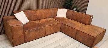 ‼️goedkope hoekbank gereinigd cognac ‼️ beschikbaar voor biedingen