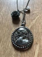 Vintage Ketting met Hanger en Roosje, Overige materialen, Verstelbaar, Ophalen of Verzenden, Zo goed als nieuw