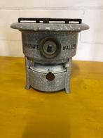 Grijsgewolkt emaille petroleumstel, Antiek en Kunst, Antiek | Emaille, Ophalen of Verzenden