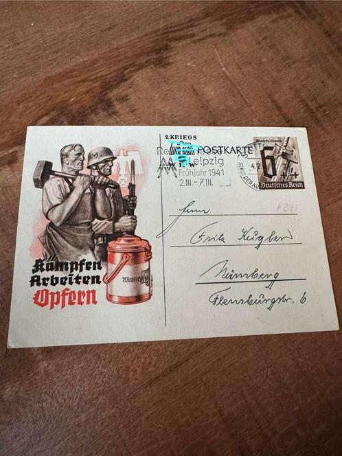 Originele kaart 1941 gelopen met leesbare tekst WHW, Verzamelen, Militaria | Tweede Wereldoorlog, Luchtmacht, Duitsland, Ophalen of Verzenden