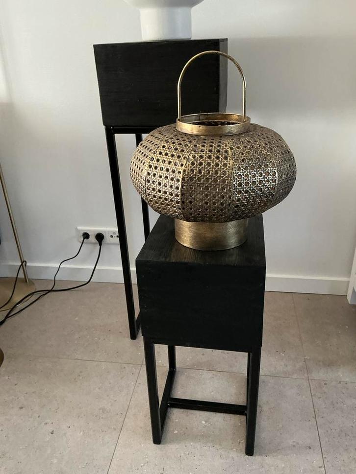 Groot Metalen Windlicht, Huis en Inrichting, Woonaccessoires | Kandelaars en Kaarsen, Gebruikt, Kandelaar, 25 tot 50 cm, Metaal