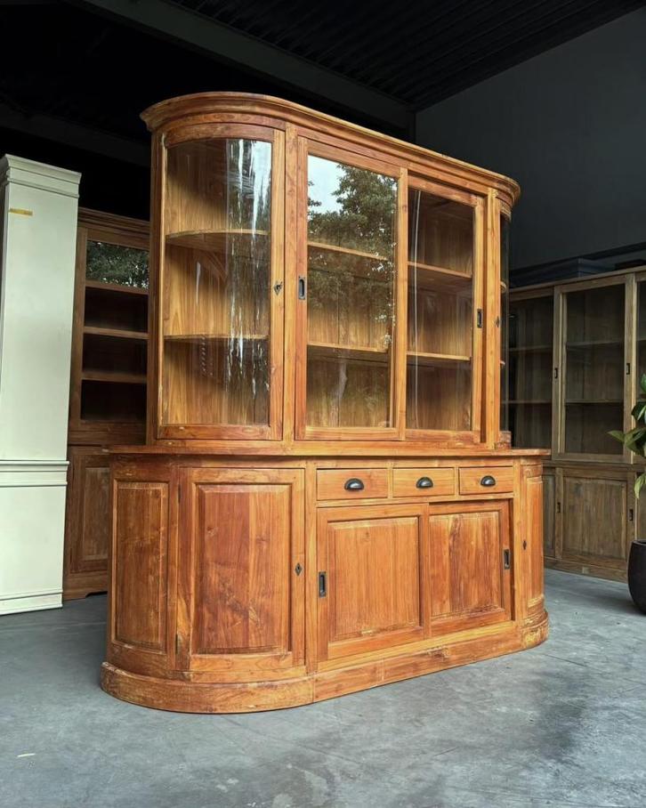 Ronde Buffetkast | Teak Winkelkast | Schoolkast #2231, Huis en Inrichting, Kasten | Buffetkasten, Gebruikt, 200 cm of meer, 200 cm of meer