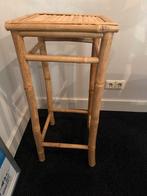 Bamboe plantentafeltje, Huis en Inrichting, Minder dan 55 cm, Gebruikt, Vierkant, Hout