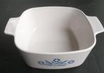 Corning Ware vierkante ovenschaal met blauwe decoratie, Huis en Inrichting, Ophalen of Verzenden, Zo goed als nieuw