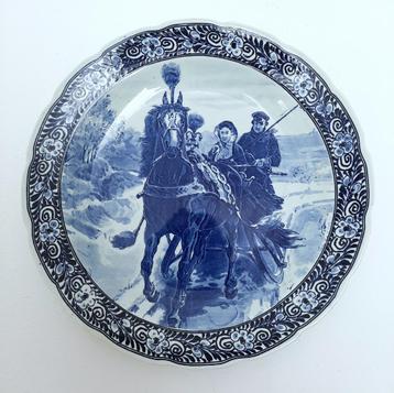 zeer groot vintage aardewerk wandbord, Delfts - Ø 40 cm  beschikbaar voor biedingen